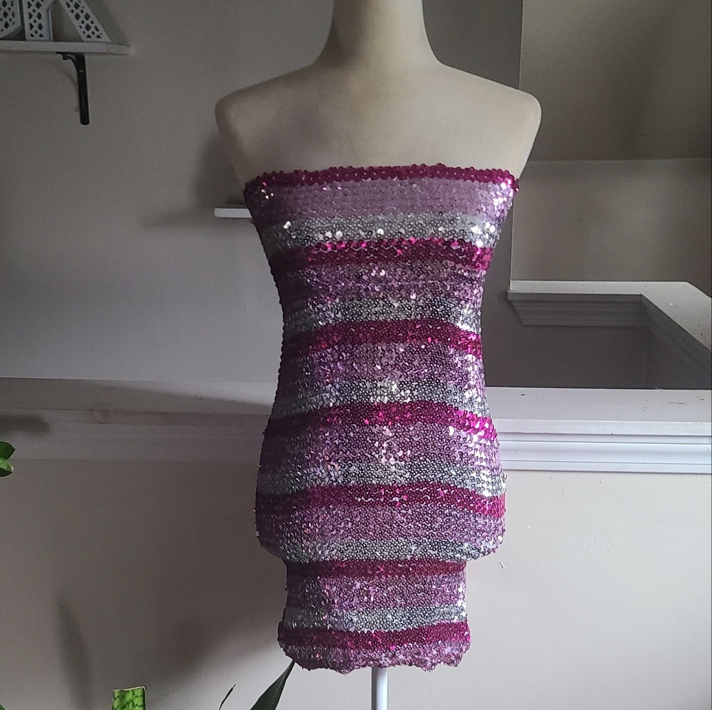 NWT American Apparel Striped Sequin Dress Size XL/XXL